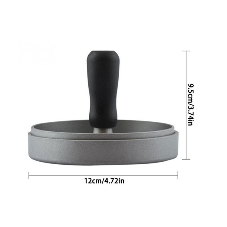 家用食品級鋁合金廚房不粘塗層漢堡壓制模具肉餡餅模具+硅油紙, 1PC Black Handle