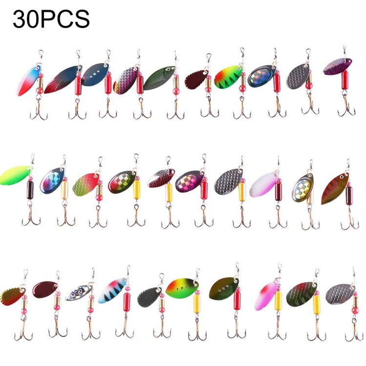 亨嘉 SPB30 30PCS路亞亮片套裝 金屬亮片假餌淡海水鱸魚餌，長度：2.5-4cm，袋裝, Bagged