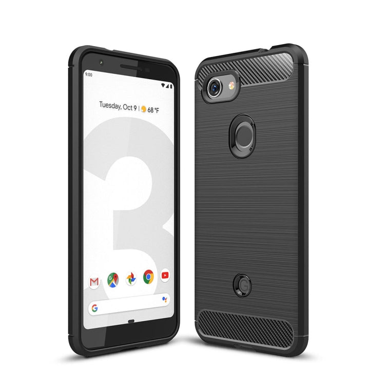 適用於谷歌 Pixel 3 Lite 拉絲紋碳纖維TPU手機保護殼
