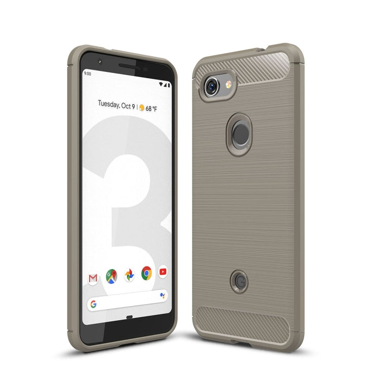 適用於谷歌 Pixel 3 Lite 拉絲紋碳纖維TPU手機保護殼