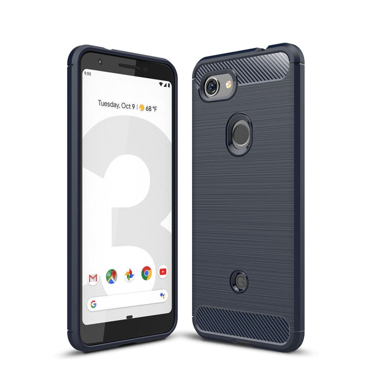 適用於谷歌 Pixel 3 Lite 拉絲紋碳纖維TPU手機保護殼