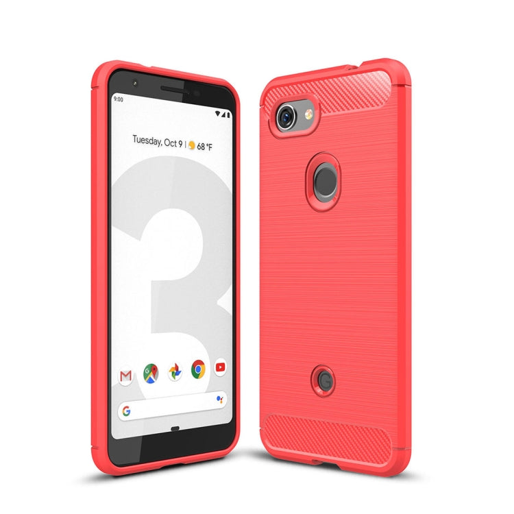 適用於谷歌 Pixel 3 Lite 拉絲紋碳纖維TPU手機保護殼