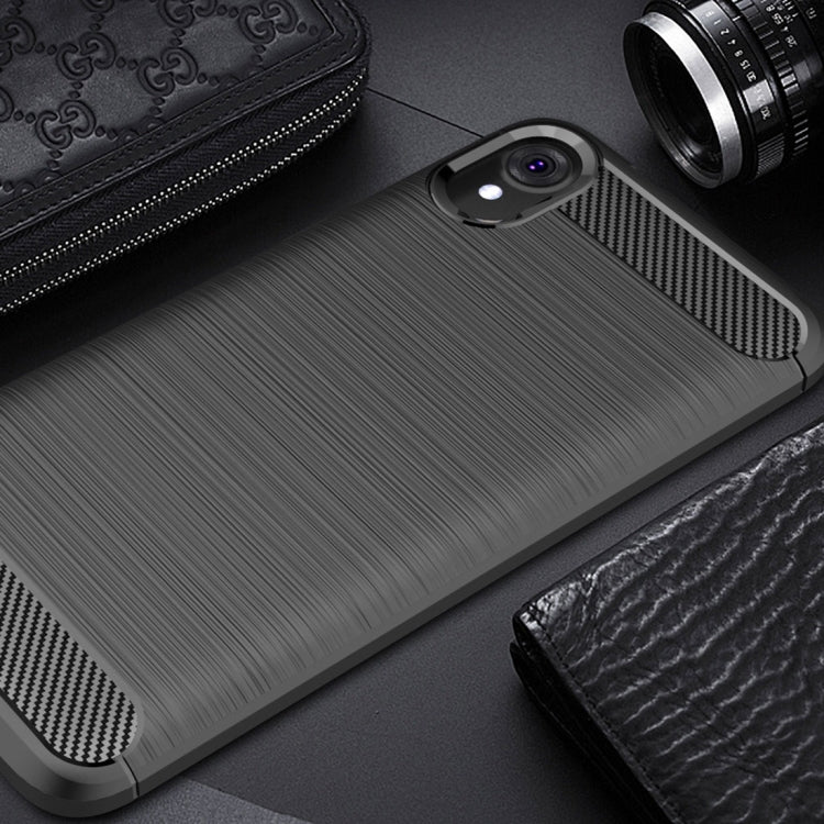 適用於摩托羅拉 E6 拉絲紋碳纖維TPU手機保護殼